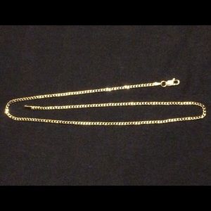 Gold Chain Vermeil Cuban Link 16in 2mm .925 Italy